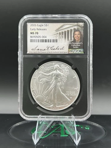 2026 ASE Silver Eagle Early Releases - Anna Cabral Signed - NGC MS70!