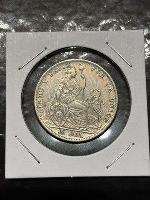 1935 Perú 1/2 Sol 0.500 Fine 6.25 g Silver Condition XF to AU Very Scarce.