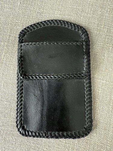 Heavy Duty Leather Pocket Protector for Men's Shirt Hand Made BLACK 6 x 4 inches