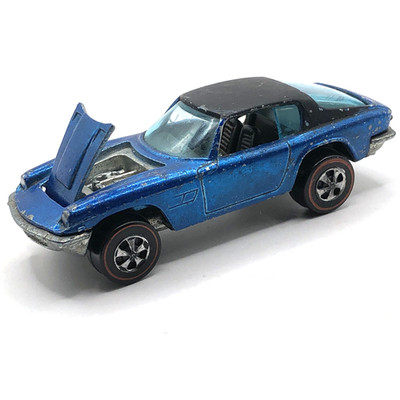 Hot Wheels Redline Maserati Mistral 1969 Blue Black Roof - Made In Hong Kong