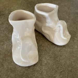 1940’s McCoy’s Art Pottery Baby Shoe, Set Of 2 , Vintage