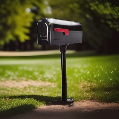 Architectural Mailboxes MB1 Black Medium Steel Post Mount Mailbox w/ Post Kit