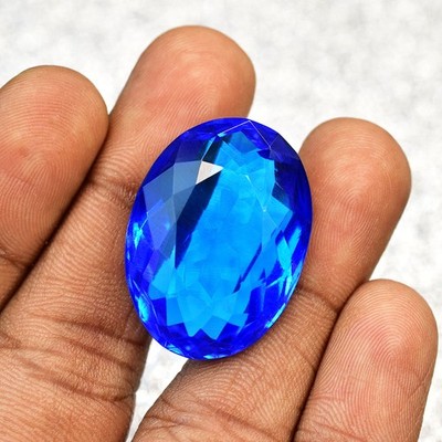 49.2 Ct Natural Blue Sapphire Oval Cut Certified Loose Gemstone For Collectors