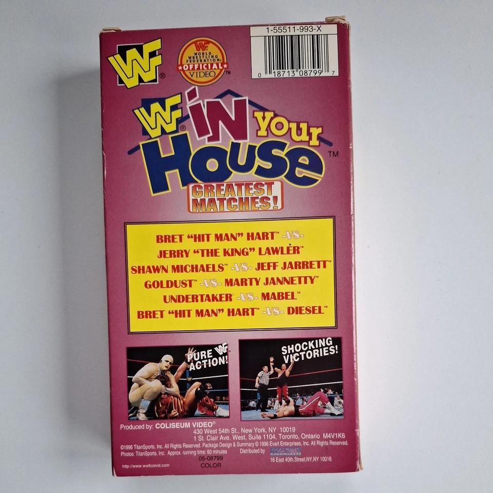 WWF 1996 Coliseum Video In Your House Greatest Matches NTSC VHS Bret Hart WWE  - Image 2 of 3