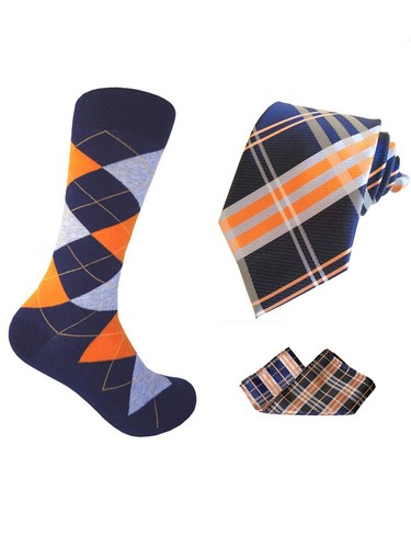 Juego de calcetines y corbata de vestir a juego para hombre, bolsillo cuadrado - Imagen 67 de 128