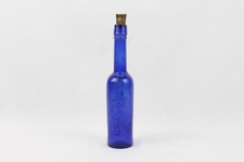 Rare 1900s Cobalt Blue Apothecary Bottle with Tight-Fitting Cap Old Collectible