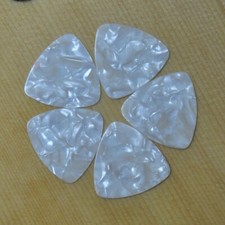 100pcs/lot Pearl White HEAVY 0.96mm Big Rounded Triangle Celluloid Guitar Picks