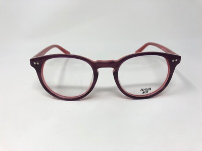 ANNA SUI AS516 706 Eyeglasses Frame 45-19-135 Purple Horn/Peach
