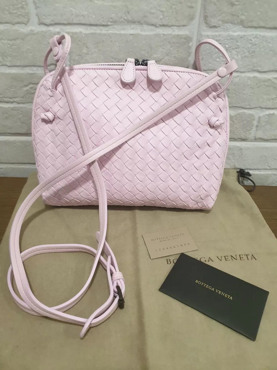 Bottega Veneta Intrecciato Nappa Luna Dusty Pink Crossbody Flap Bag