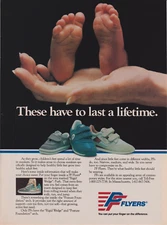 PF Flyers Children's Shoes Vintage 1985 Magazine Print Ad Page Bare Baby Feet