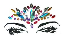 Face / Gesicht / Stirn Sticker Strass Pads Aufkleber Multicolor