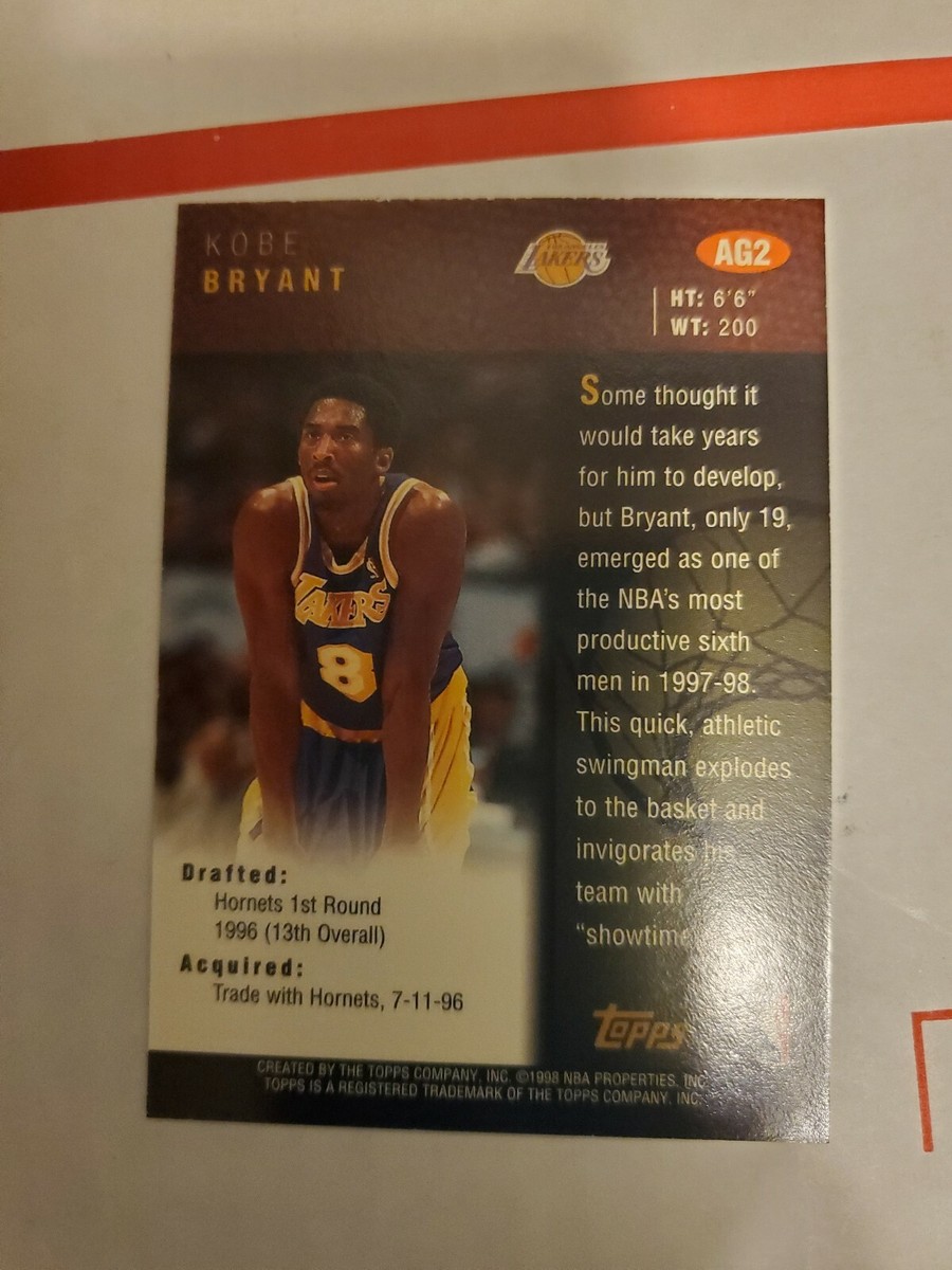 Kobe Bryant 1998 Topps Certified Autograph Early Auto #AG2 HOF
