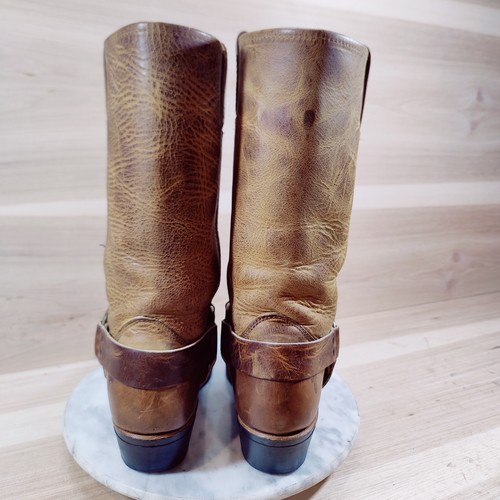 De Colección Frye Arnés 12R Botas Mujer 9 M Marrón Moto Motociclista Puntera Cuadrada Envejecida - Imagen 6 de 11