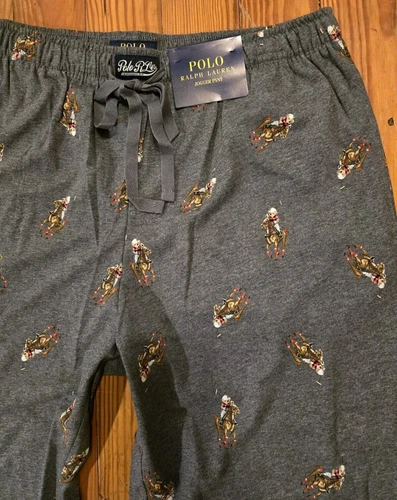 Polo Ralph Lauren Men's All Over Polo Bear Cotton Sleep Jogger Pants Size L