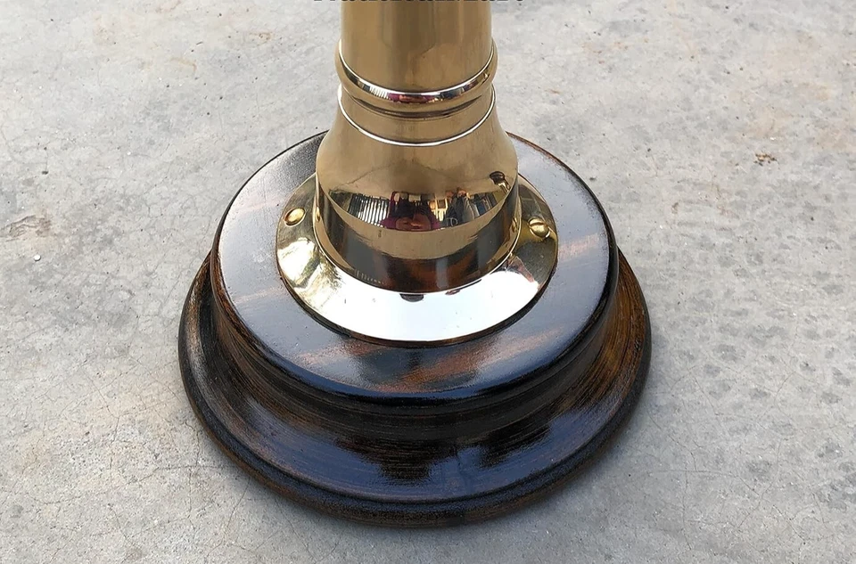 Brass Nautical 12" Ship's Engine Order Telegraph w/Wooden Base - Image 4 of 4