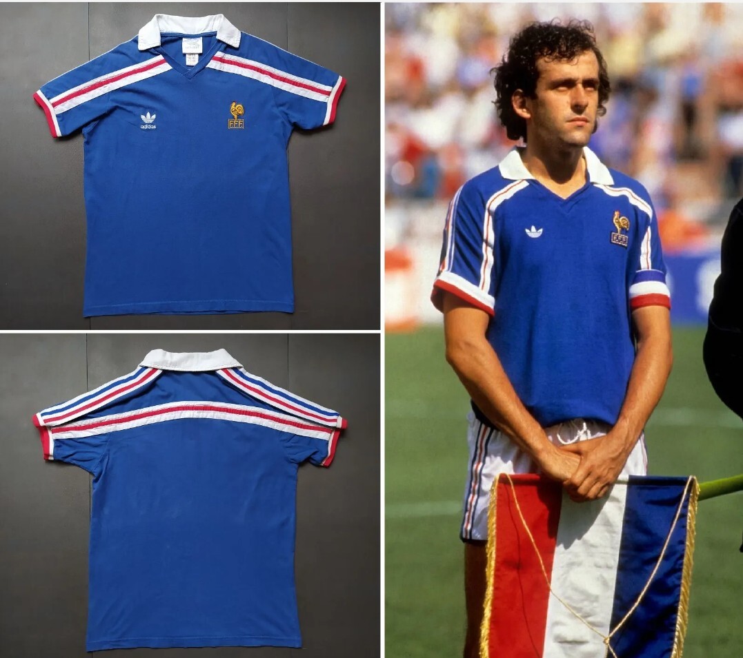FRANCE 1986 FFF World Cup Jersey Vtg Retro Football Adidas FRANCE 1986 FFF World Cup Jersey Vtg Retro Football Adidas