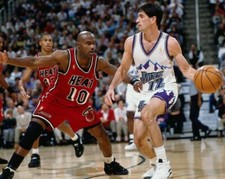 TIM HARDAWAY & JOHN STOCKTON 8X10 PHOTO MIAMI HEAT BASKETBALL NBA UTAH JAZZ
