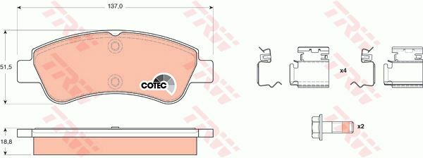 Plaquettes de frein avant Peugeot 207 1.6 HDi TRW kit de 4 pièces