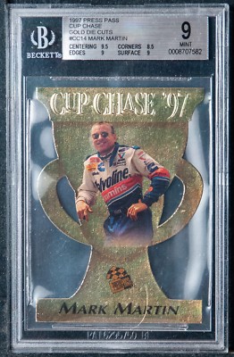 1997 press pass Cup Chase gold die Cuts Mark Martin bgs 9