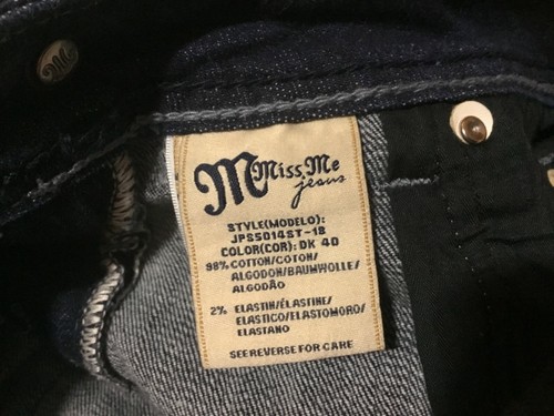 Bolsillos vaqueros con solapa azul pierna recta Miss Me firma talla 30 34 lavado oscuro j294 - Imagen 5 de 5