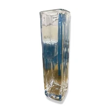 $86 Nambe Clear Moderne Square 14" Flower Table Centerpiece Accent Vase