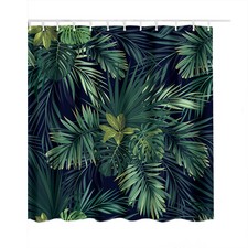 180cm Shower Curtain Waterproof Bathroom Curtain Banana Green Palm Leaf New