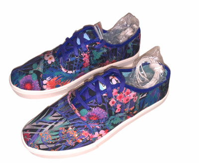 TOMS Rare Purple Tropical Floral Print Lace Up Low Top Comfort Sneakers Size 6