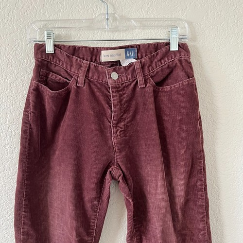 Vintage 1992 Gap Low Rise Flare Burgundy Jeans Womens 4 - Picture 3 of 9