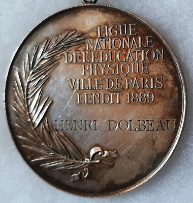Médaille En Argent 62g, 1889, Sport Ville De Paris Par Vernon | Médaille Française Collection