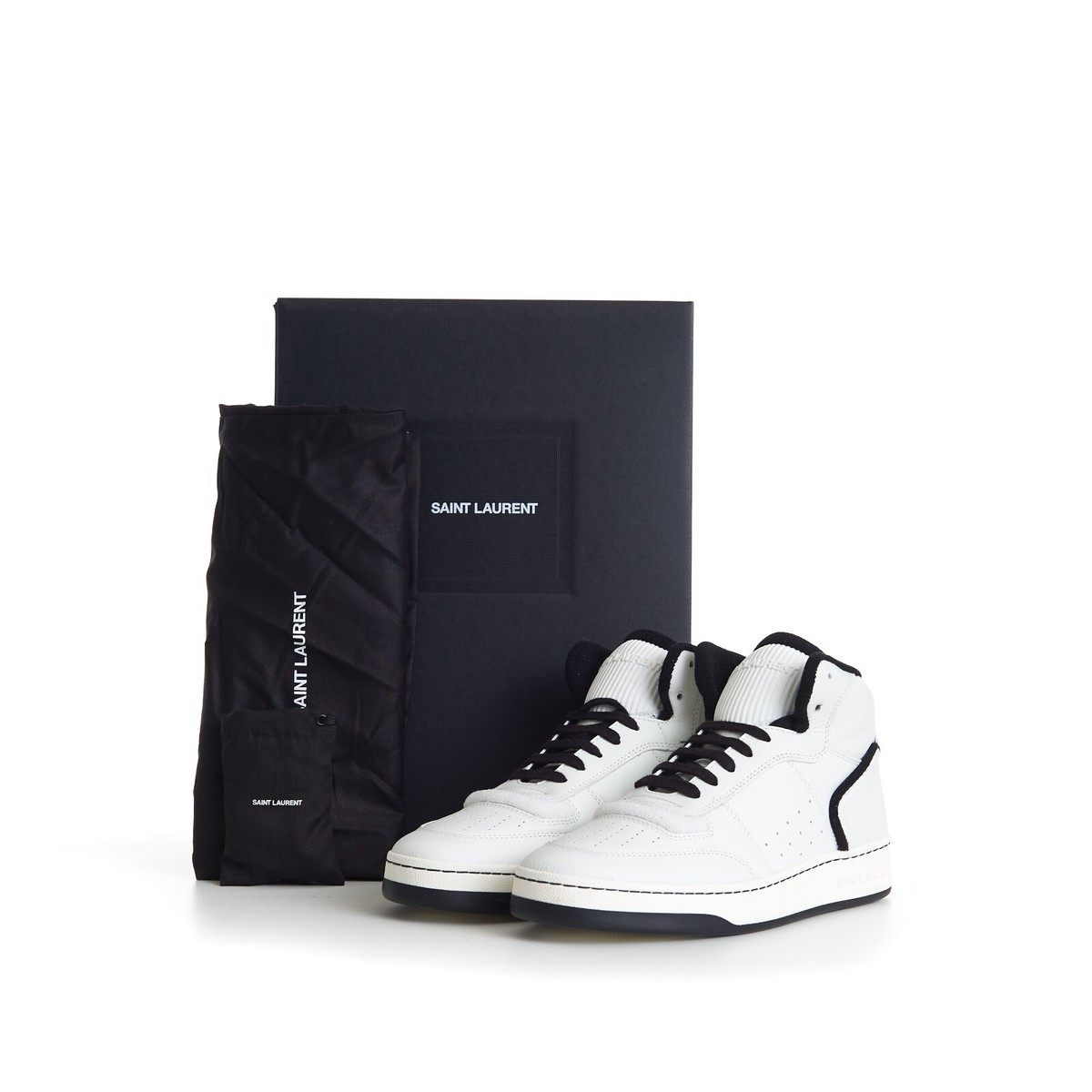 SAINT LAURENT 895$ SL/80 White Mid-top Sneakers - Smooth SAINT LAURENT 895$ SL/80 White Mid-top Sneakers - Smooth