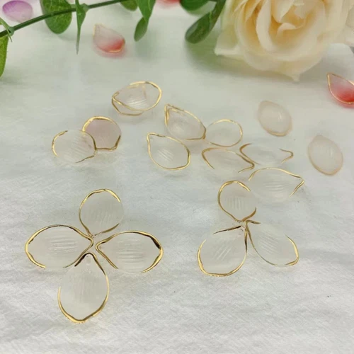 100pcs DIY Acrylic Flower Pendants Petal Charms Resin Hairpin Jewelry Accessory - Picture 11 of 12