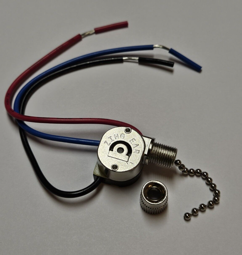 Interruptor de luz de ventilador de cadena de tracción de toldo de 3 vías con carcasa metálica de 3 cables 52NG - Imagen 5 de 7