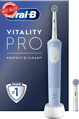 Electric Toothbrush Oral B Vitality Pro 3 Modes Rechargeable Sensitive 2 Heads