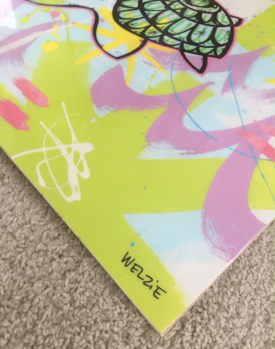 WELZIE Turtle Hawaii Art Aloha original painting with signature