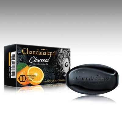 Chandanalepa Kohle & Orange Seife, Saubere Haut, Make-up Entferner, Ayurvedis...
