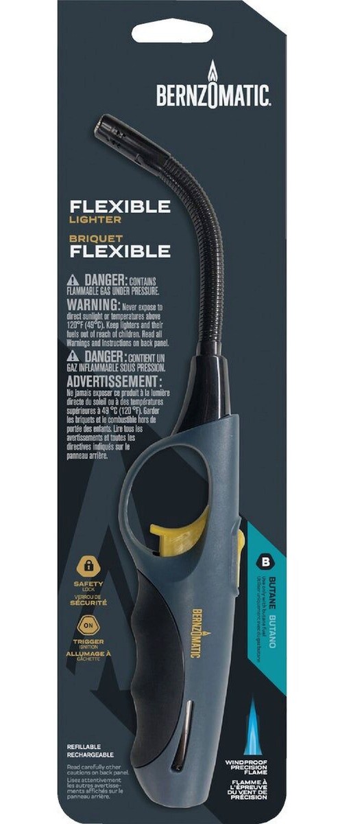 Long FLeXiBLe Stem BUTANE LIGHTER aDJuStABLe Windproof flame