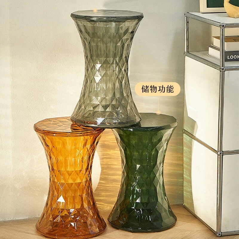 Makeup bathroom spare minimalist dining stool Nordic plastic crystal stool chair - Image 2 of 4