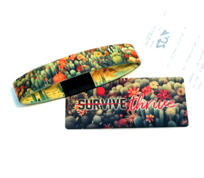 ZOX **SURVIVE - THRIVE** Silver Small Single Wristband w/Card