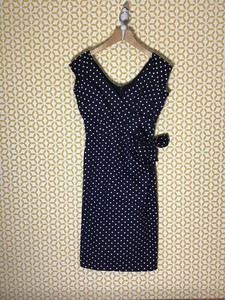 spotty navy dress