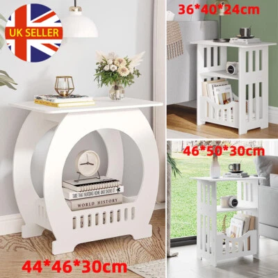 Bedside Table White Drawer Cabinet Small Side End Table Nightstand Storage Shelf