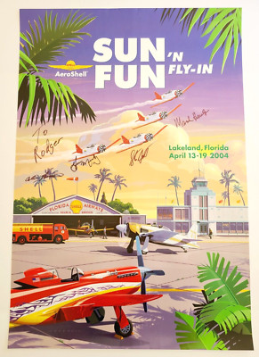 Aeroshell Florida Flight Show Poster signed Henley, Gustafson, McNeely ...