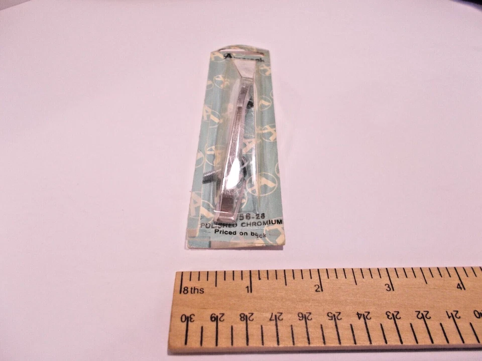 1 tirador de gabinete vintage MCM 2” cromo pulido perilla cajón manija tirador con tornillo Foto 3 de 4