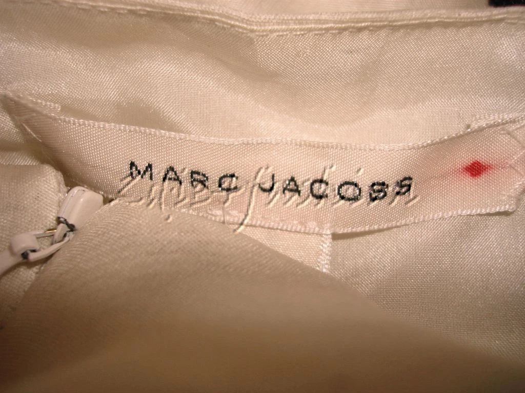 OFF WHITE $2900 Nuovo MARC JACOBS Off White Silk Tunica Halter Nero Pizzo Top Mini Abito 6