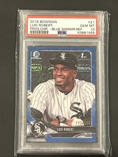 2018 Bowman Prospect Chrome Luis Robert Blue Shimmer Refractor /150 PSA 10