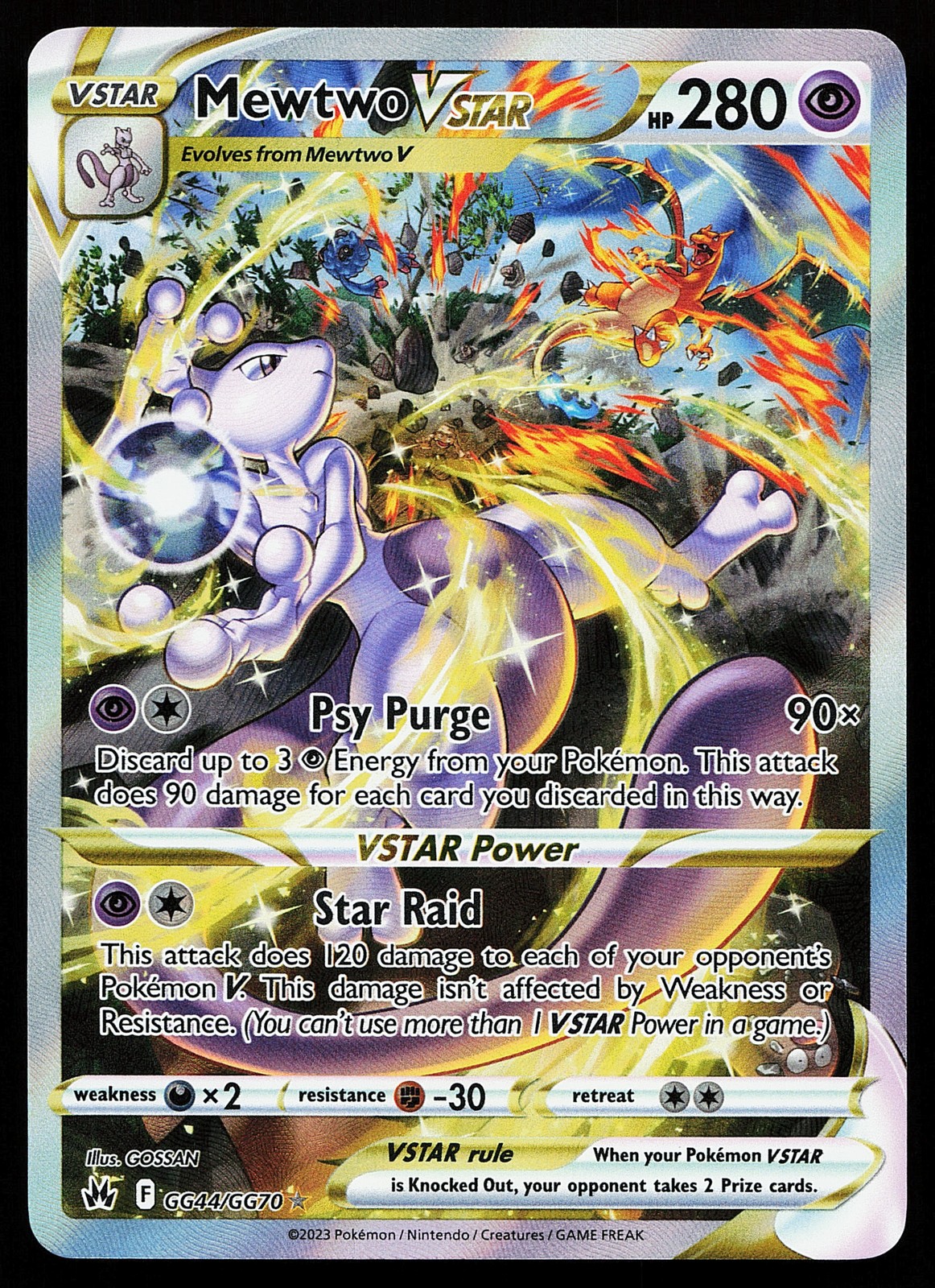 Mewtwo VSTAR GG44/GG70 Ultra Rare Crown Zenith Pokémon Card