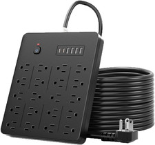 Power Strip 26-In-1, 20 AC Outlets and 4 USB and 2 Type-C Charging Ports, 2000W/
