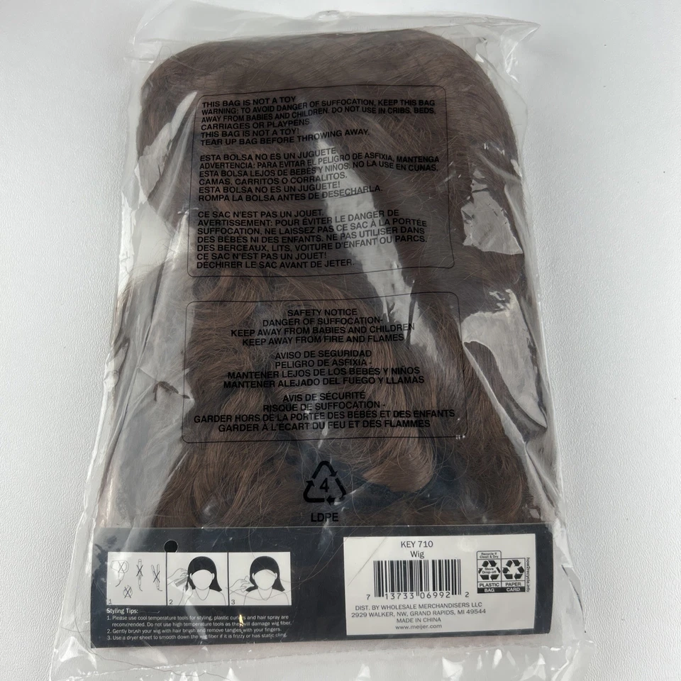 Peluca Marrón Pelo Grande Años 80’s Look Halloween Disfraz Fiesta de Vestir Foto 3 de 4