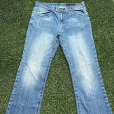 TK Axel Wolcott Bootcut Jeans Mens 32x32 Blue Denim Medium Wash Fade