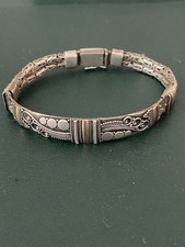 Beautiful Sterling Silver Bracelet With Gold Inlay