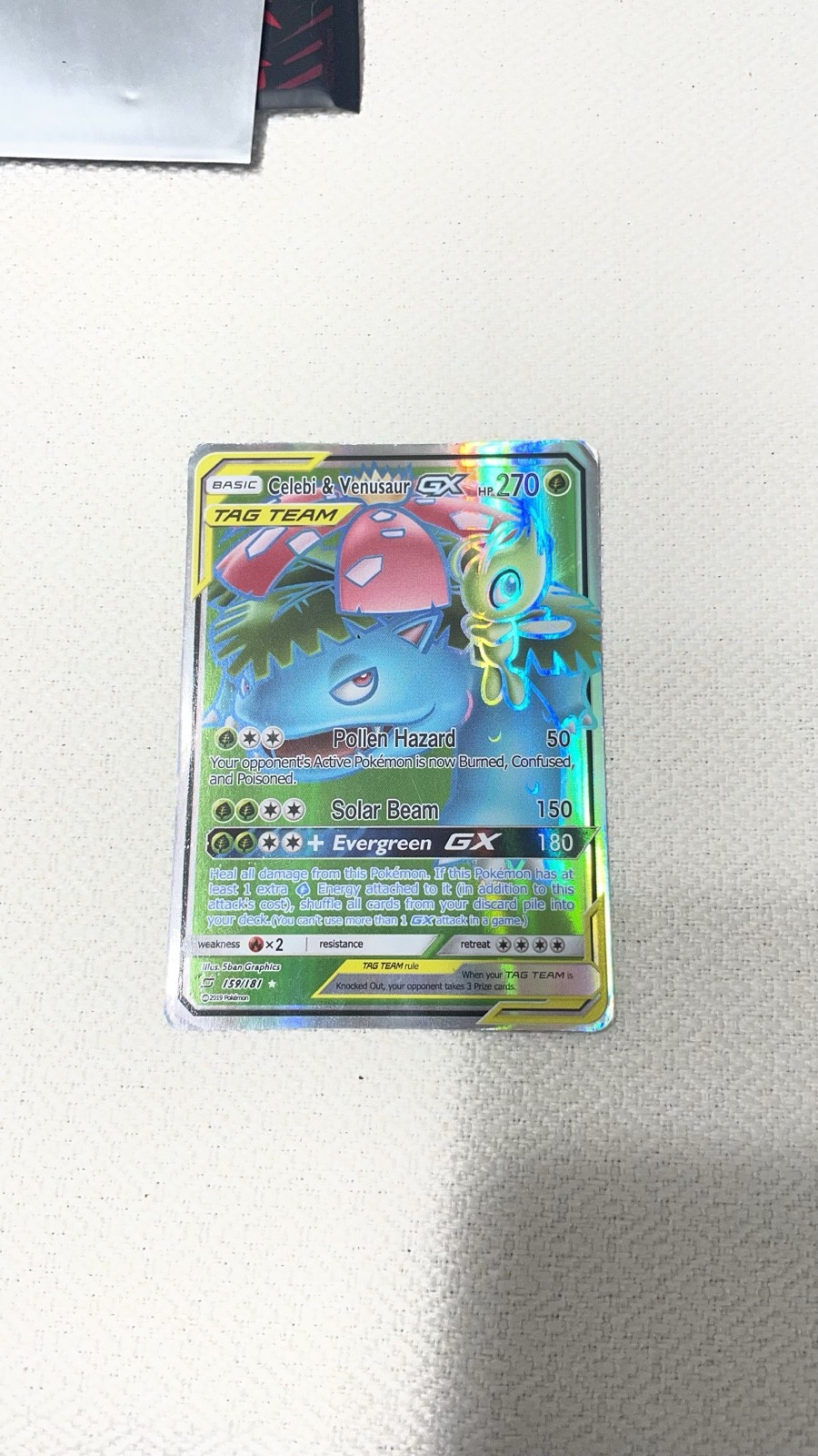 Celebi & Venusaur GX (Full Art) 159/181 Sm-Team Up Holo